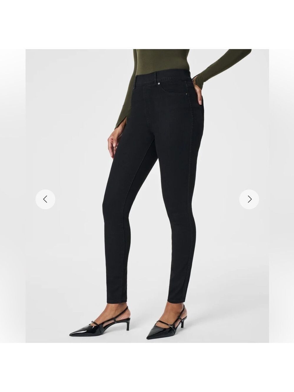 Spanx Jean-ish Ankle Leggings Jeans Black Shapewear Size Large